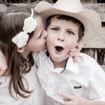 Sister kissing Brother