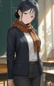 黒板とスーツ、彼女が綴る静かな放課後の灯